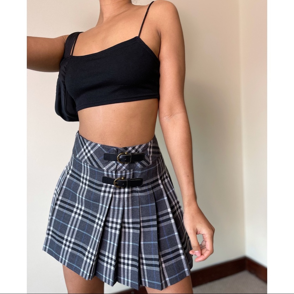 Vintage Burberry buckled nova mini skirt